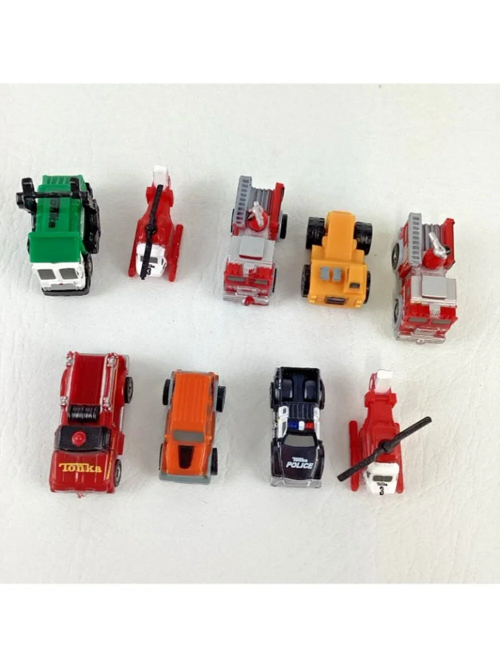 Tonka Tinys Micro Mini Vehicle Lot Fire Engine Garbage Truck Helicopter Police